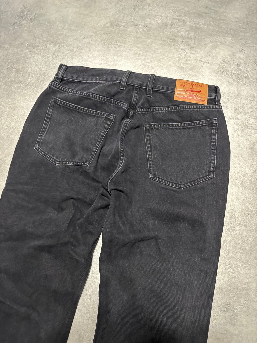 SS2025 Y/Project Snap Evergreen Black Denim Jeans (L) - 4