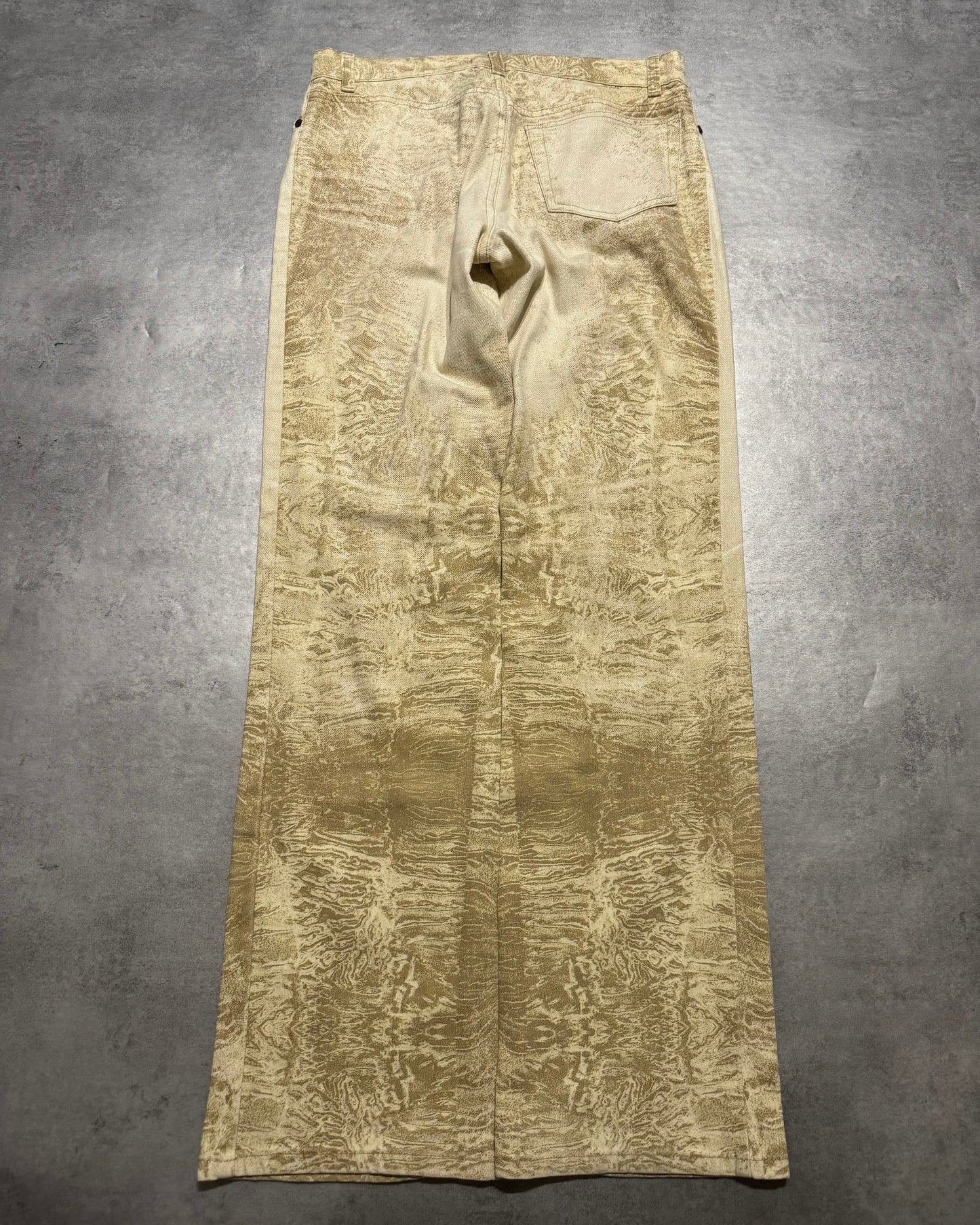 AW2002 Roberto Cavalli Creamy Fossil Erosion Pants  (S/M) - 3