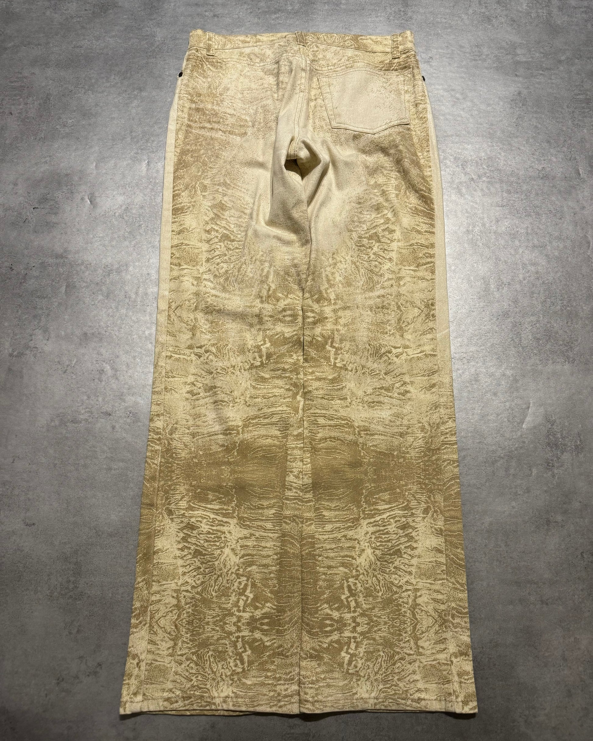 AW2002 Roberto Cavalli Creamy Fossil Erosion Pants  (S/M) - 3