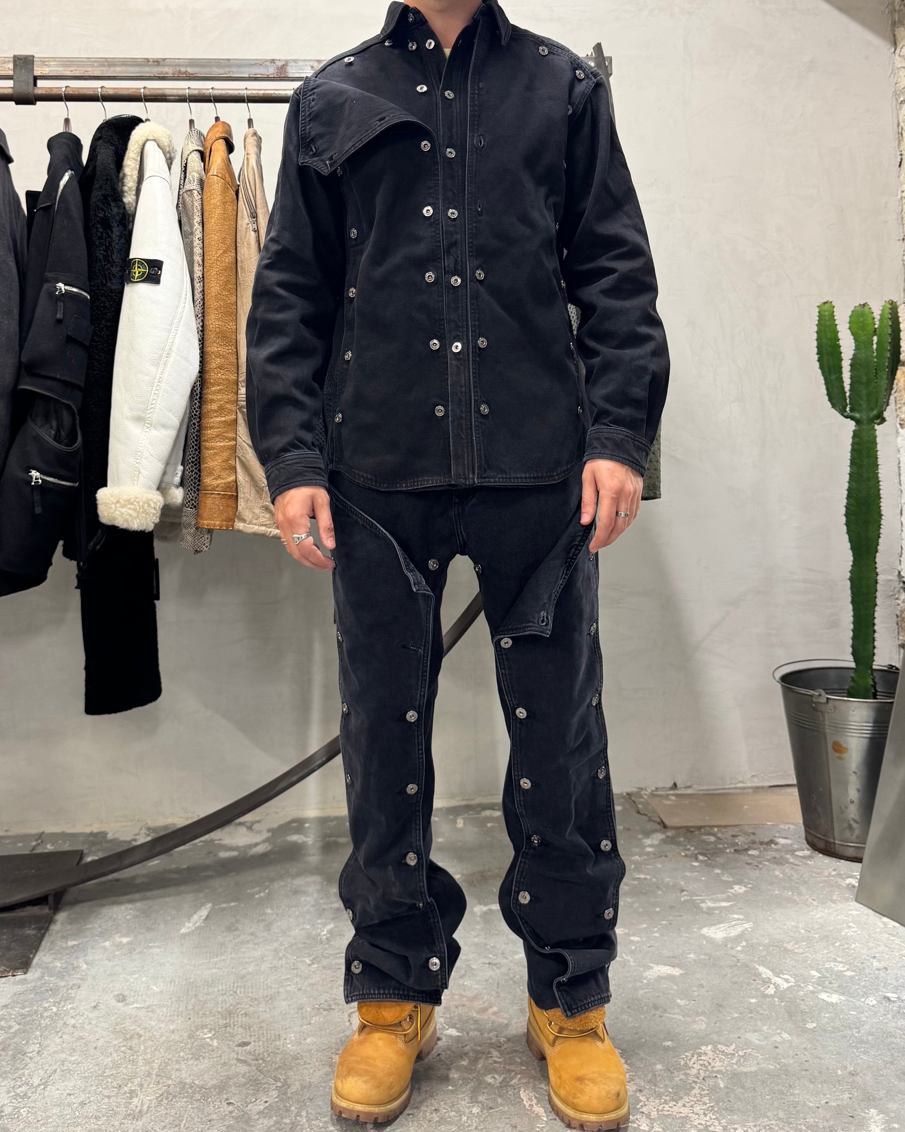 SS2025 Y/Project Snap Evergreen Black Denim Jeans (L) - 2