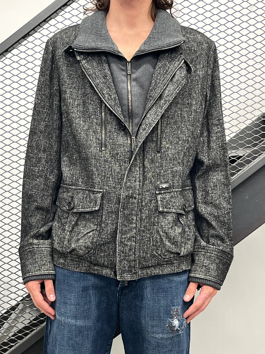 AW2008 Emporio Armani Grey Inner Half Zip Light Jacket LhIiDIVm 0