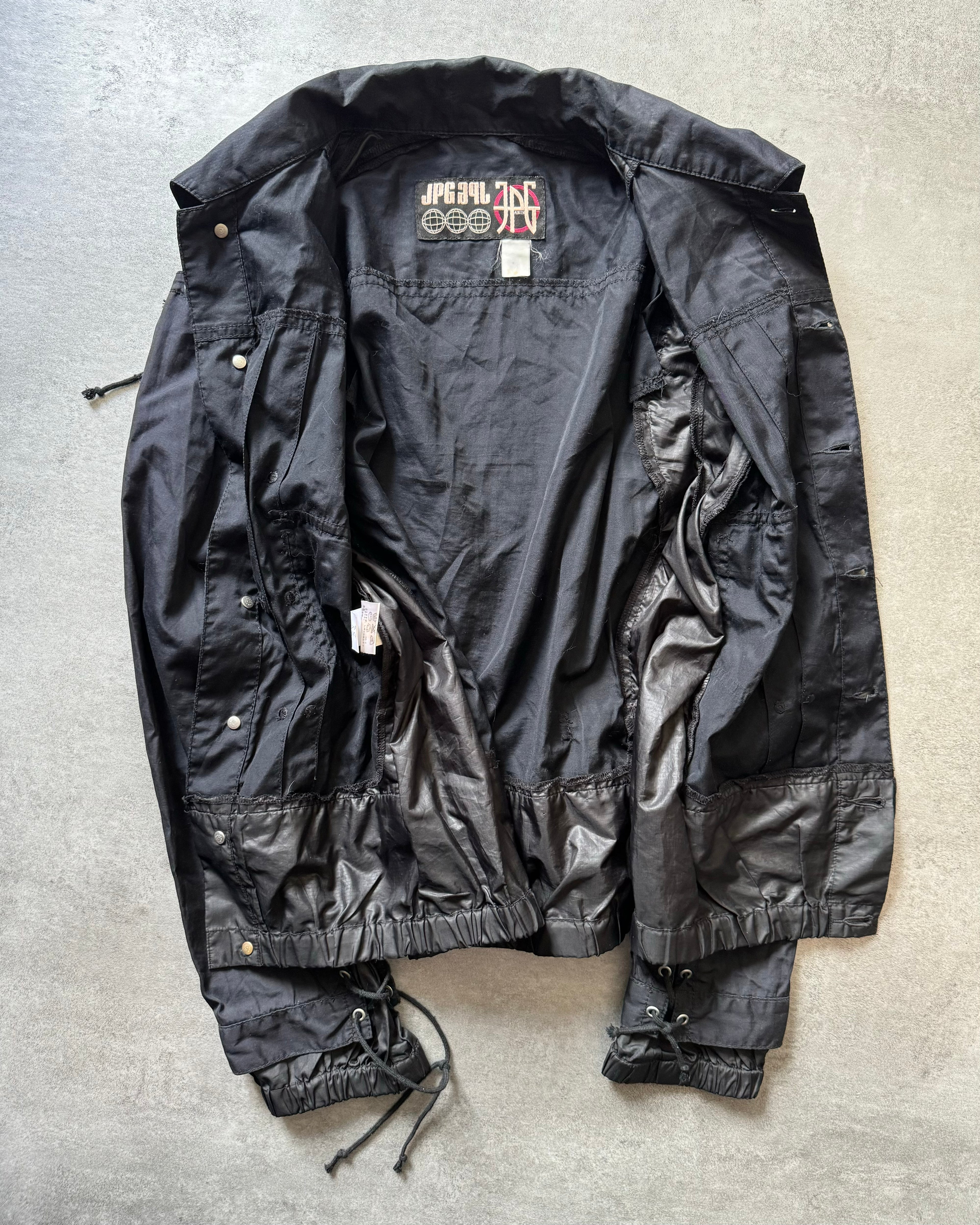 AW2003 Jean Paul Gaultier Strapped Bondage Light Trucker Jacket (S) - 5