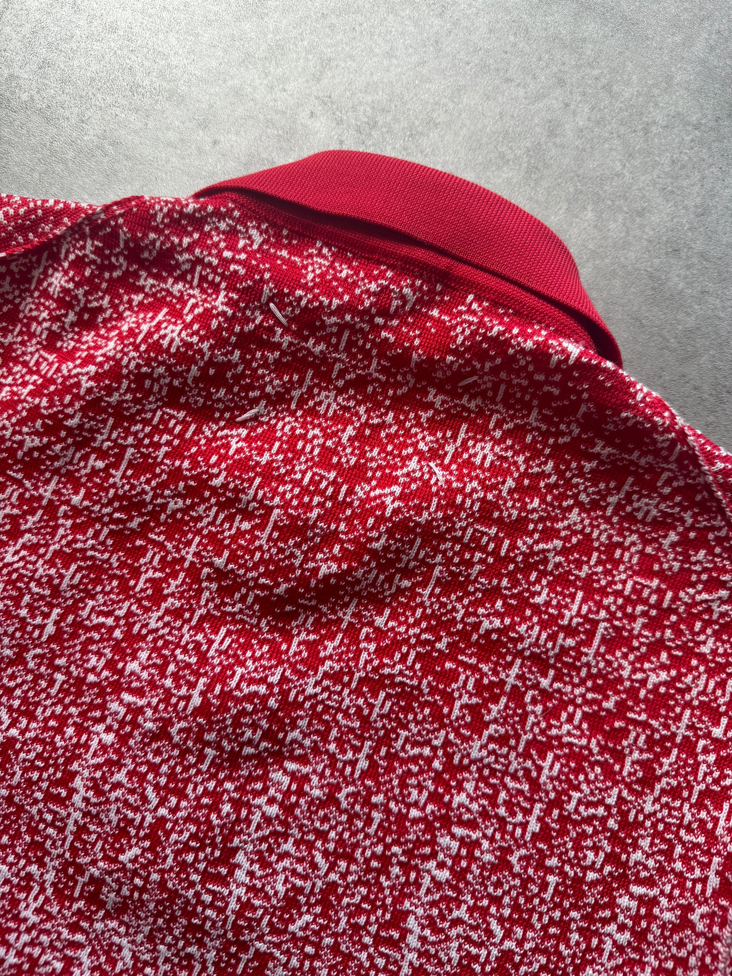 SS2017 Maison Margiela Pixelized Red Human Polo Shirt (S) - 5