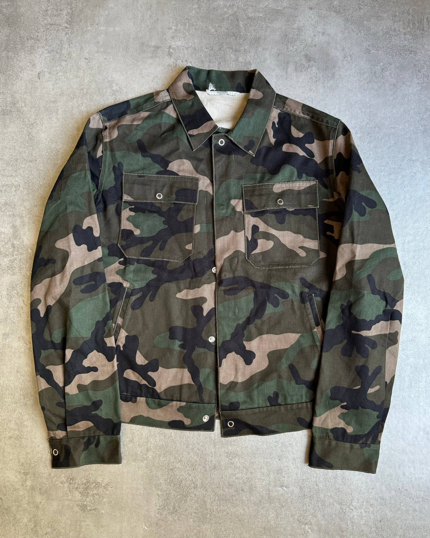 AW2020 Valentino Military Camo Light Trucker Jacket (M) - 8