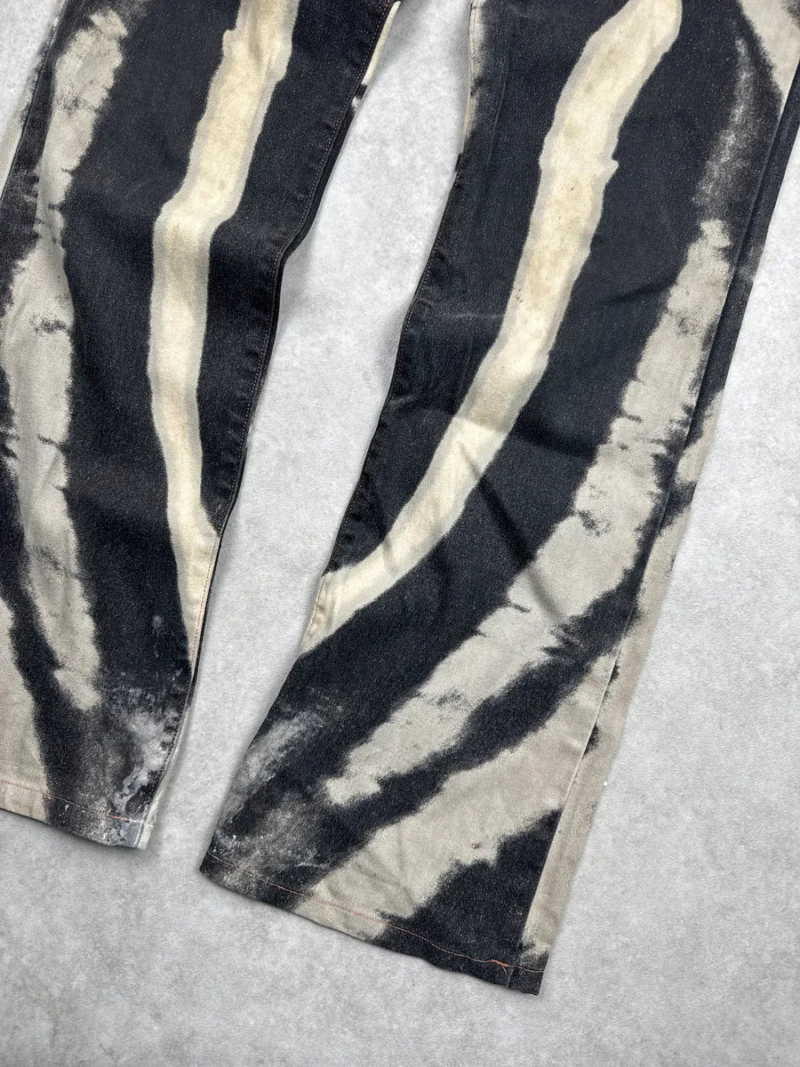 SS2002 Cavalli Black Hallucination Psycho Bleached Pants LpvwhhGe 5