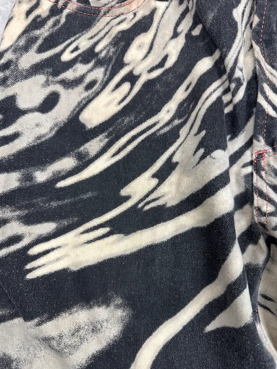 SS2002 Cavalli Black Hallucination Psycho Bleached Pants LpvwhhGe 8