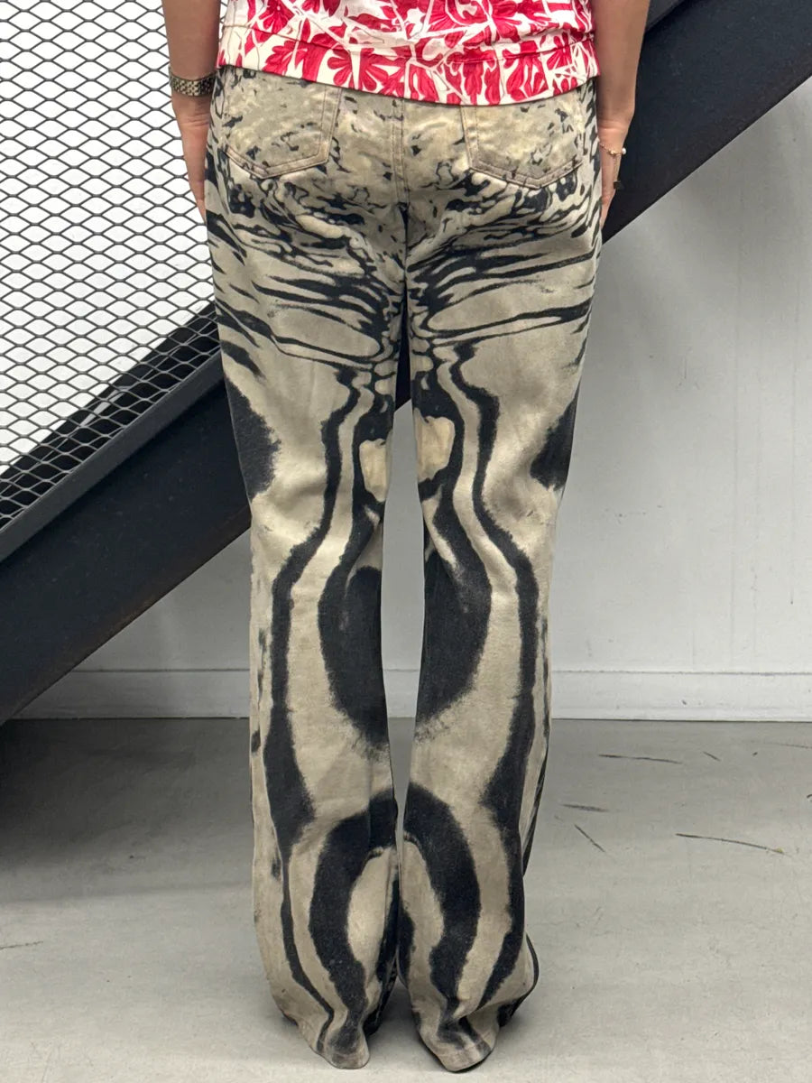 SS2002 Cavalli Black Hallucination Psycho Bleached Pants LpvwhhGe 3