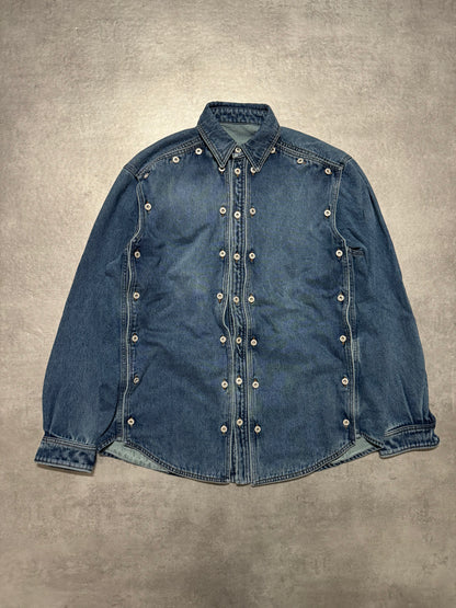 SS2024 Y/Project Blue Evergreen Panel Denim Shirt (M) - 9