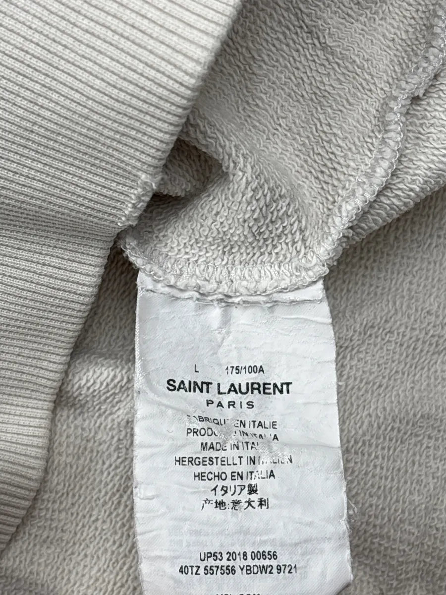 AW2018 Saint Laurent White Robot Logo Propaganda Sweater LtjDdxUr 10