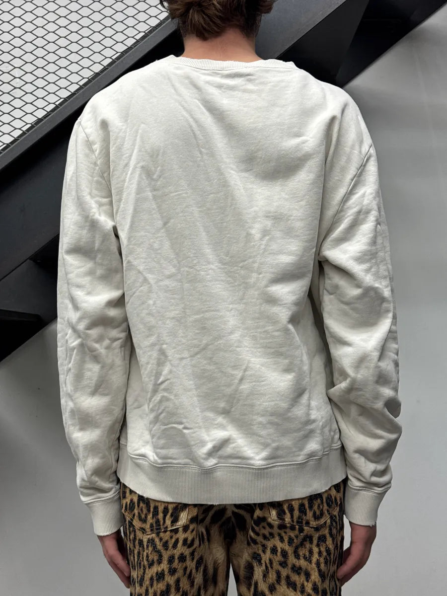 AW2018 Saint Laurent White Robot Logo Propaganda Sweater LtjDdxUr 2