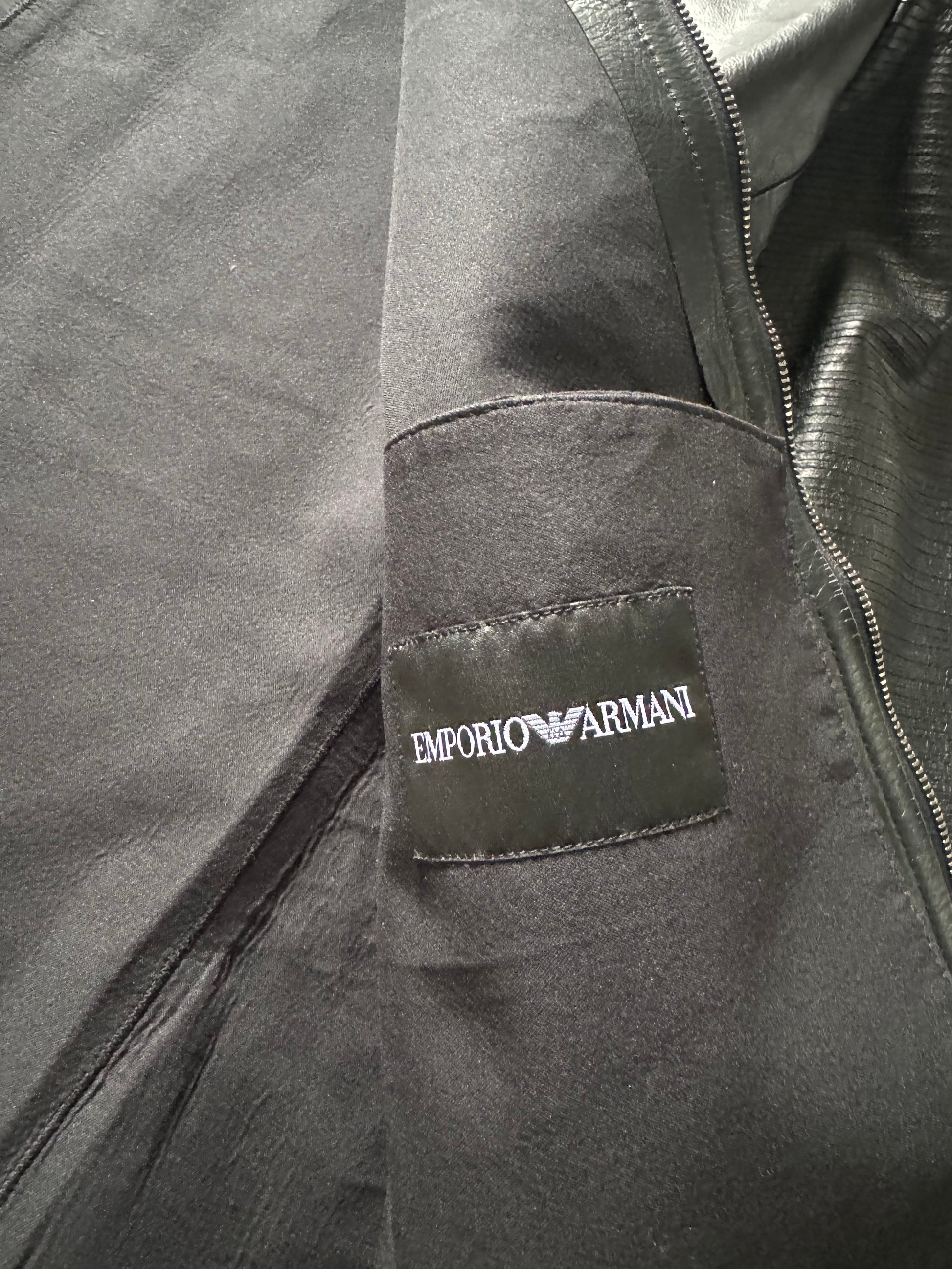 SS2013 Emporio Armani Sophisticated Black Leather Jacket (M) - 6