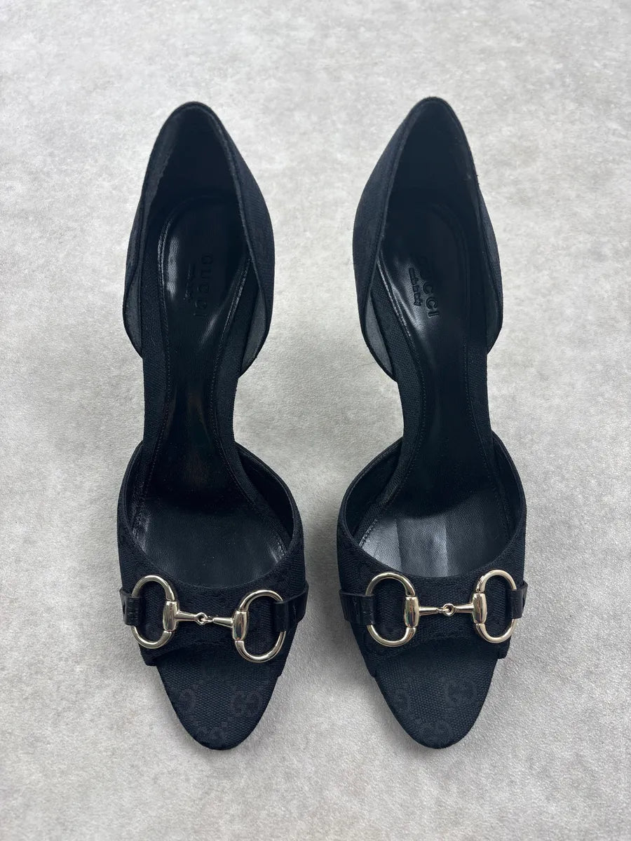 AW2008 Gucci Black Horsebit Monogram Heels by Frida Giannini JqPXgsm 1