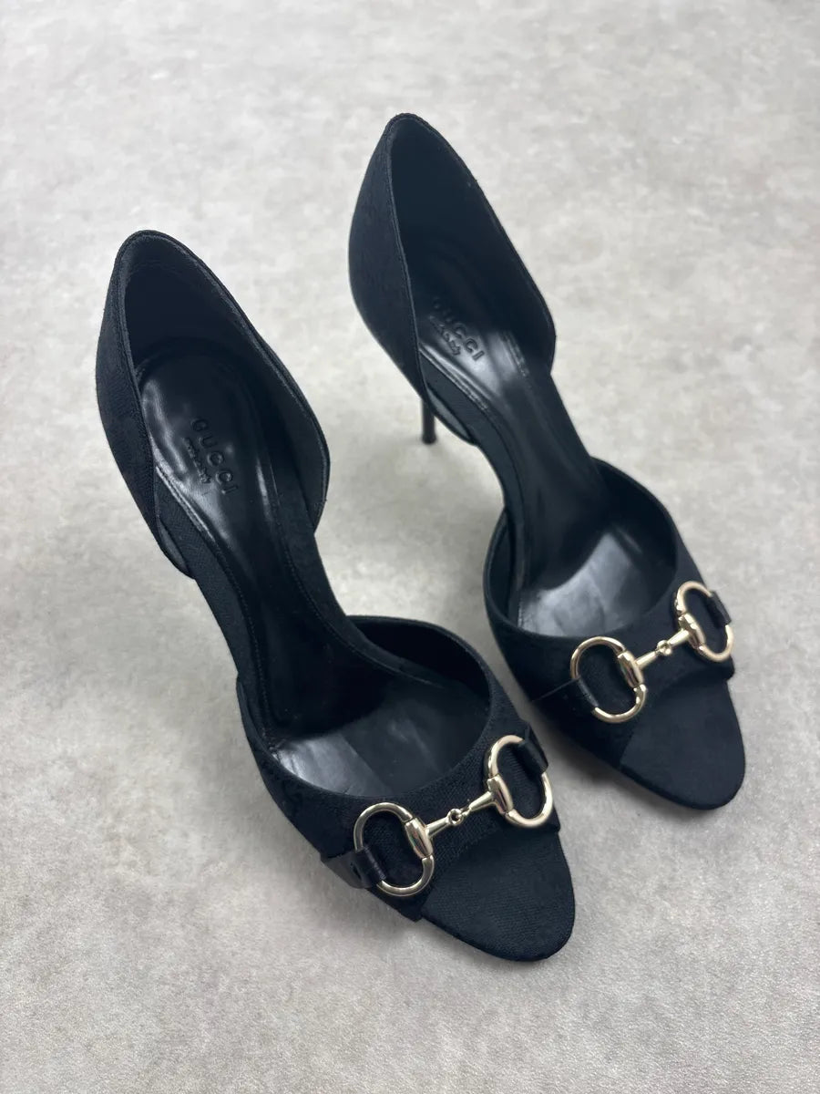 AW2008 Gucci Black Horsebit Monogram Heels by Frida Giannini JqPXgsm 3