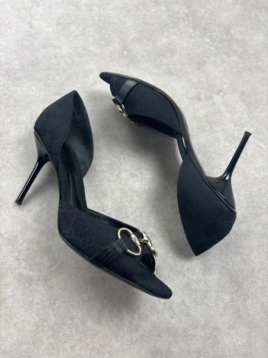 AW2008 Gucci Black Horsebit Monogram Heels by Frida Giannini JqPXgsm 5