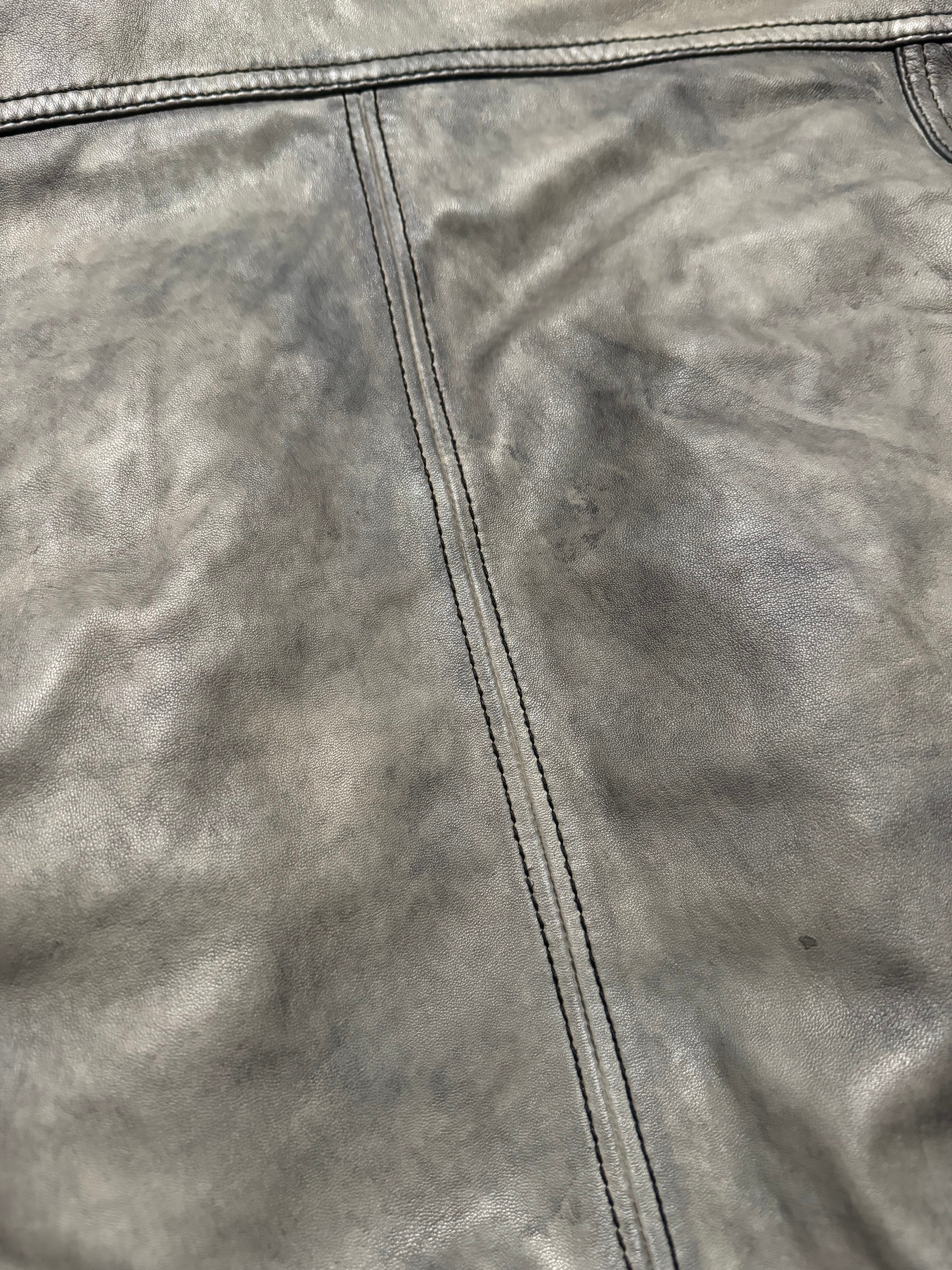 2000s Dolce & Gabbana Multi Zips Grey Archive Leather Jacket (L) - 6