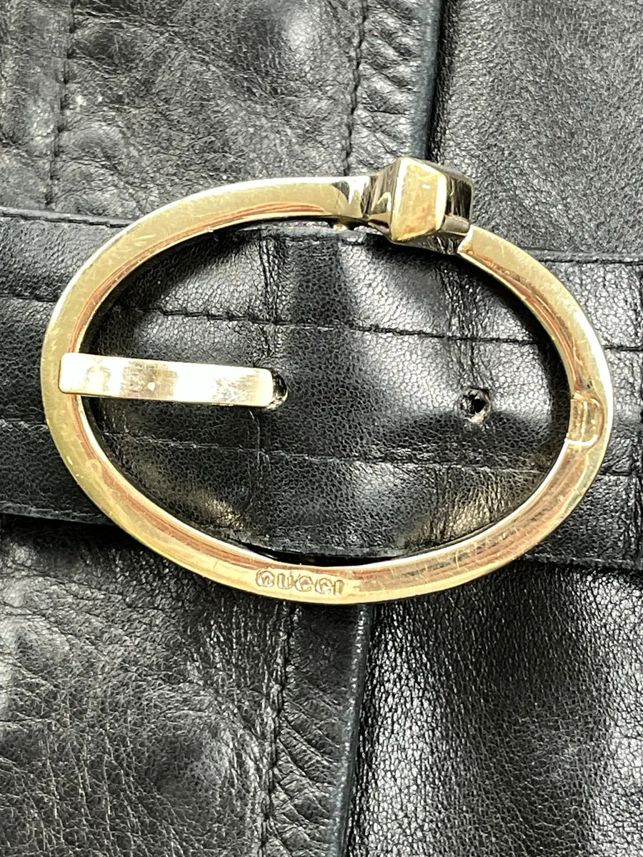 2000s Gucci Black Leather Belted Leather Jacket by Tom Ford LwjpCiSI 9