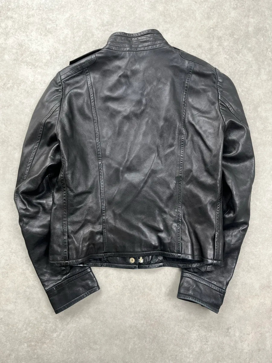 2000s Gucci Black Leather Belted Leather Jacket by Tom Ford LwjpCiSI 4