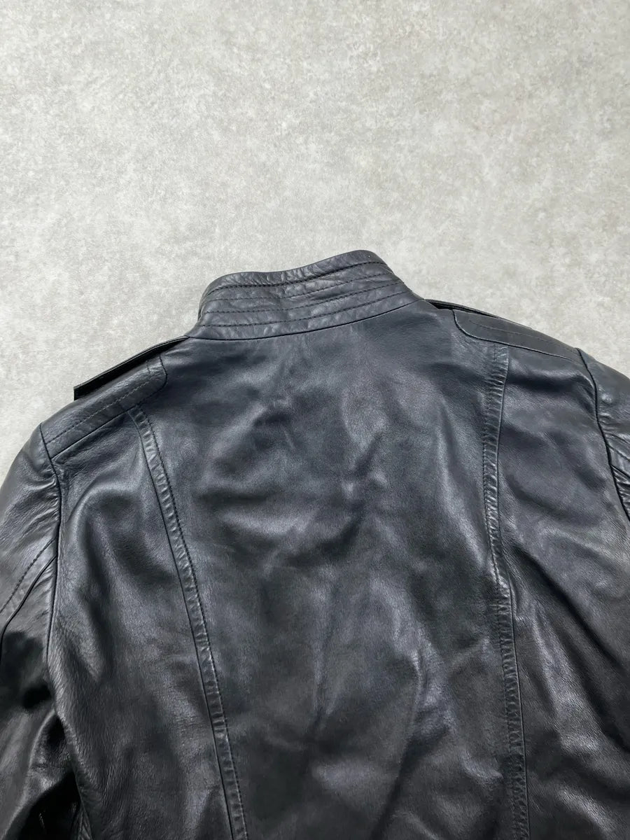 2000s Gucci Black Leather Belted Leather Jacket by Tom Ford LwjpCiSI 7