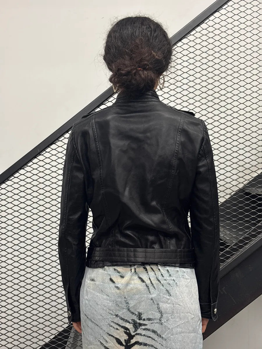 2000s Gucci Black Leather Belted Leather Jacket by Tom Ford LwjpCiSI 2