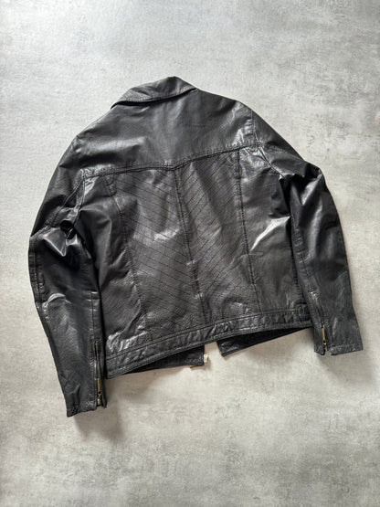 SS2007 Cavalli Black Premium Charismatic Leather Jacket (L) - 5