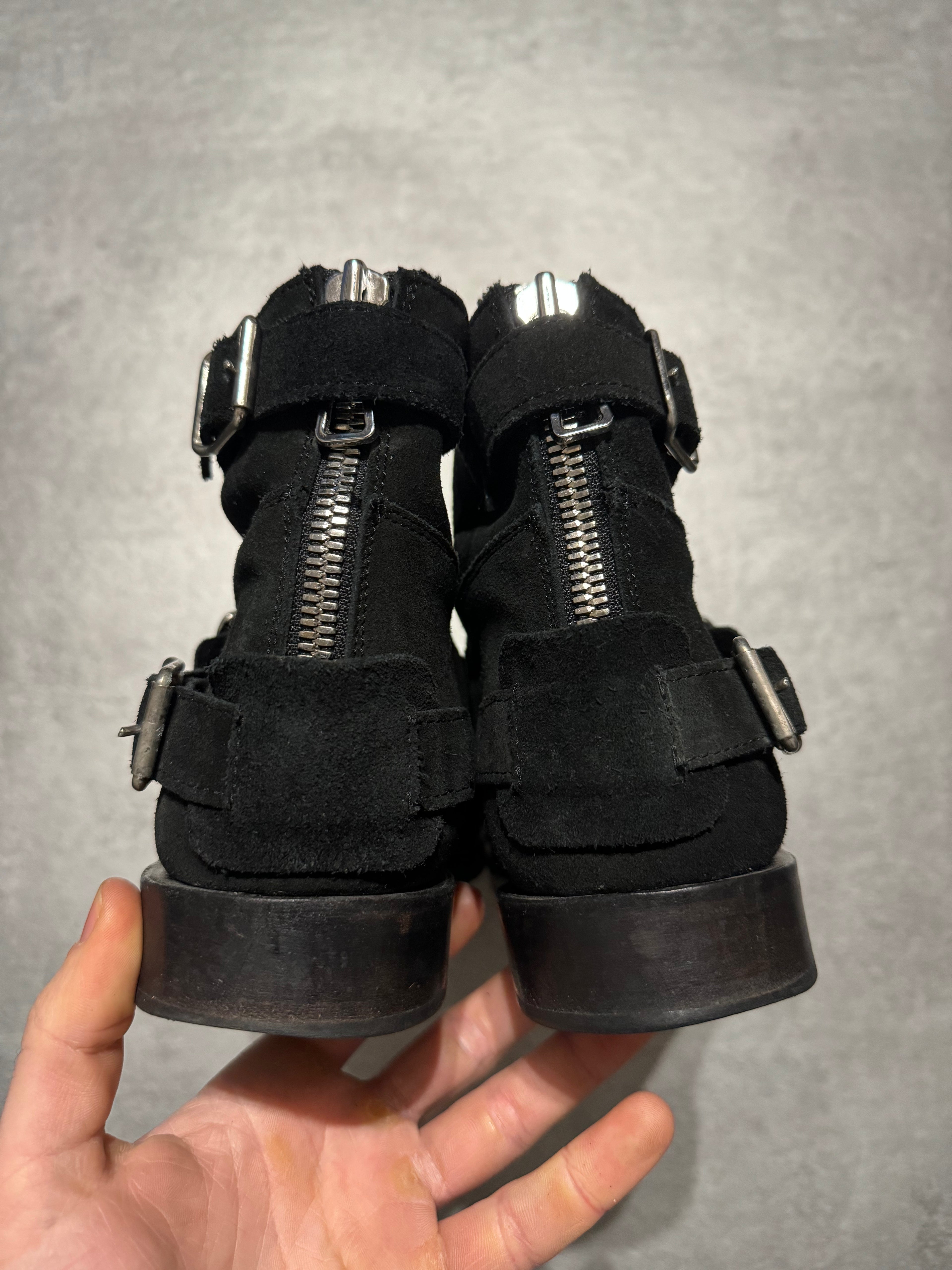 Balmain x H&M Black Silver Toe Chukka Strap Boots  (44) - 7