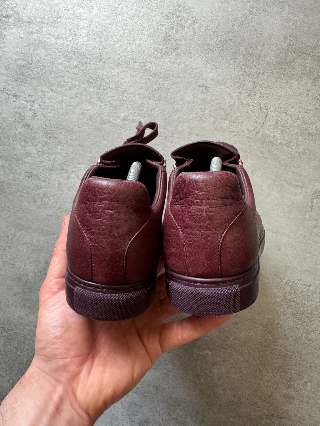 Balenciaga Arena Low Bordeaux Leather Shoes  (39) - 3
