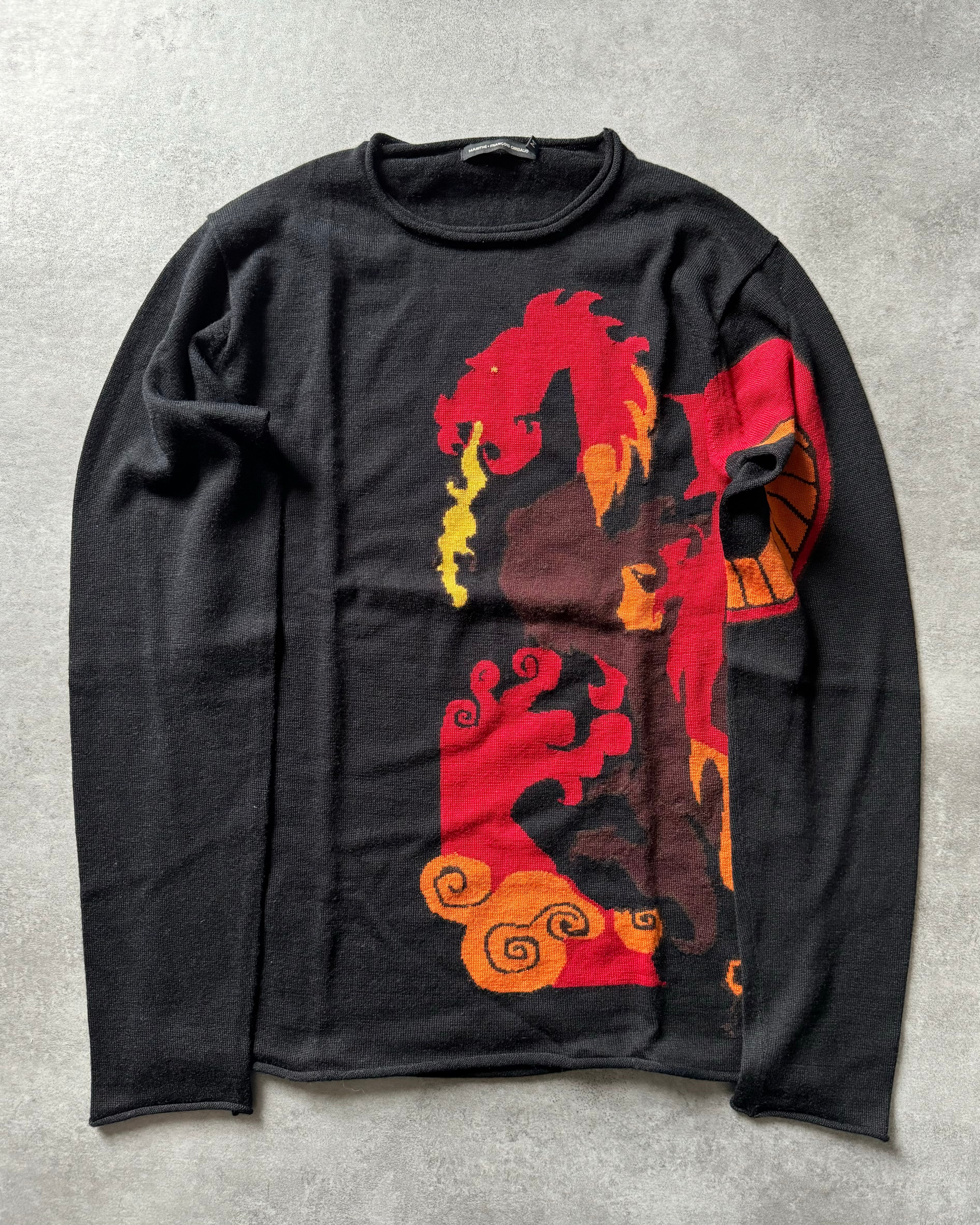 2000s Marithé + François Girbaud Dragon Wool Sweater (M) - 4