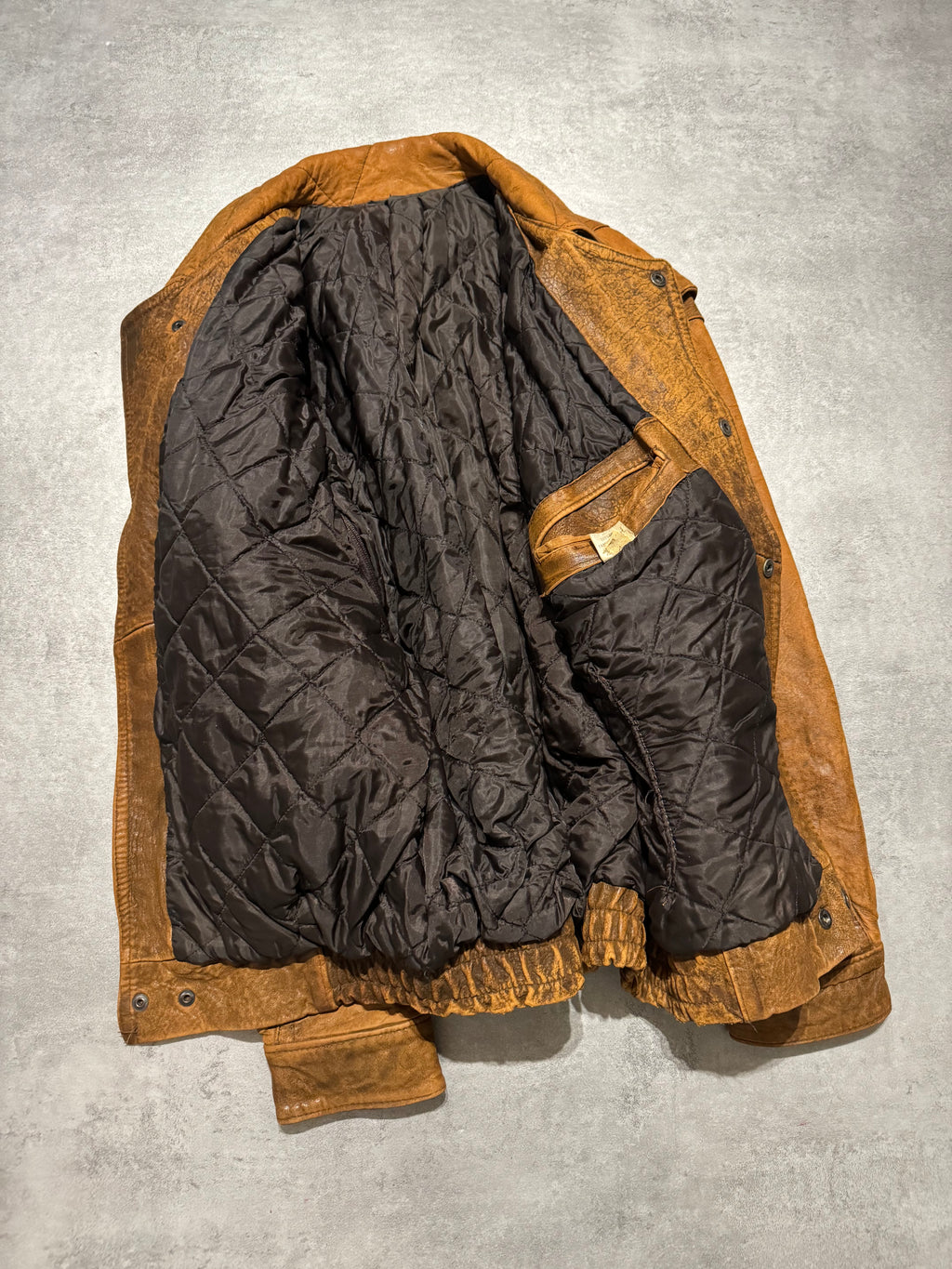 1990s Artisanal French Eroded Brown Leather Jacket with Detachable Sleeves (M) - 12