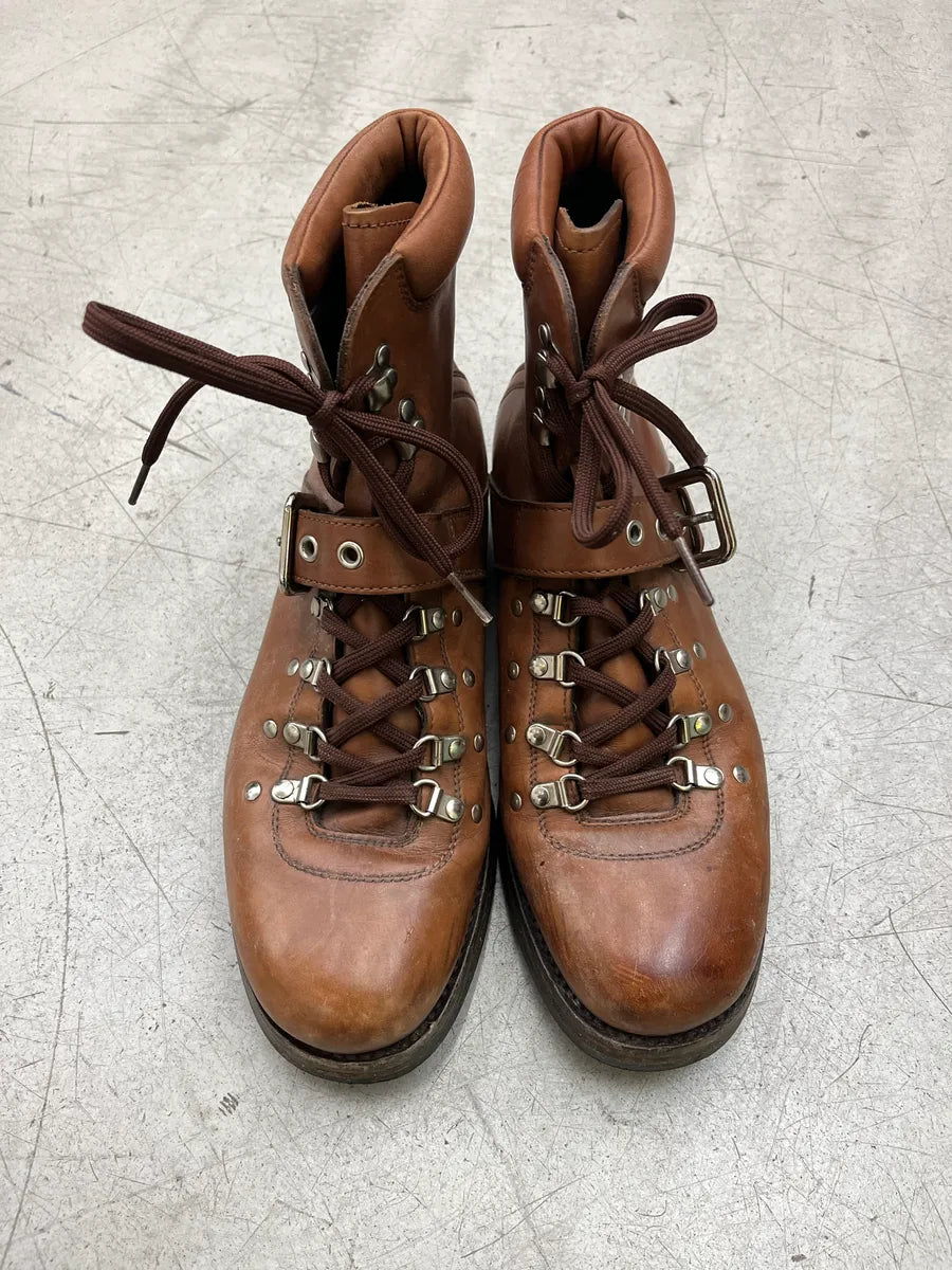 2000s Prada Hiking Lace-Up Brown Leather Boots MGpQJrEl 5