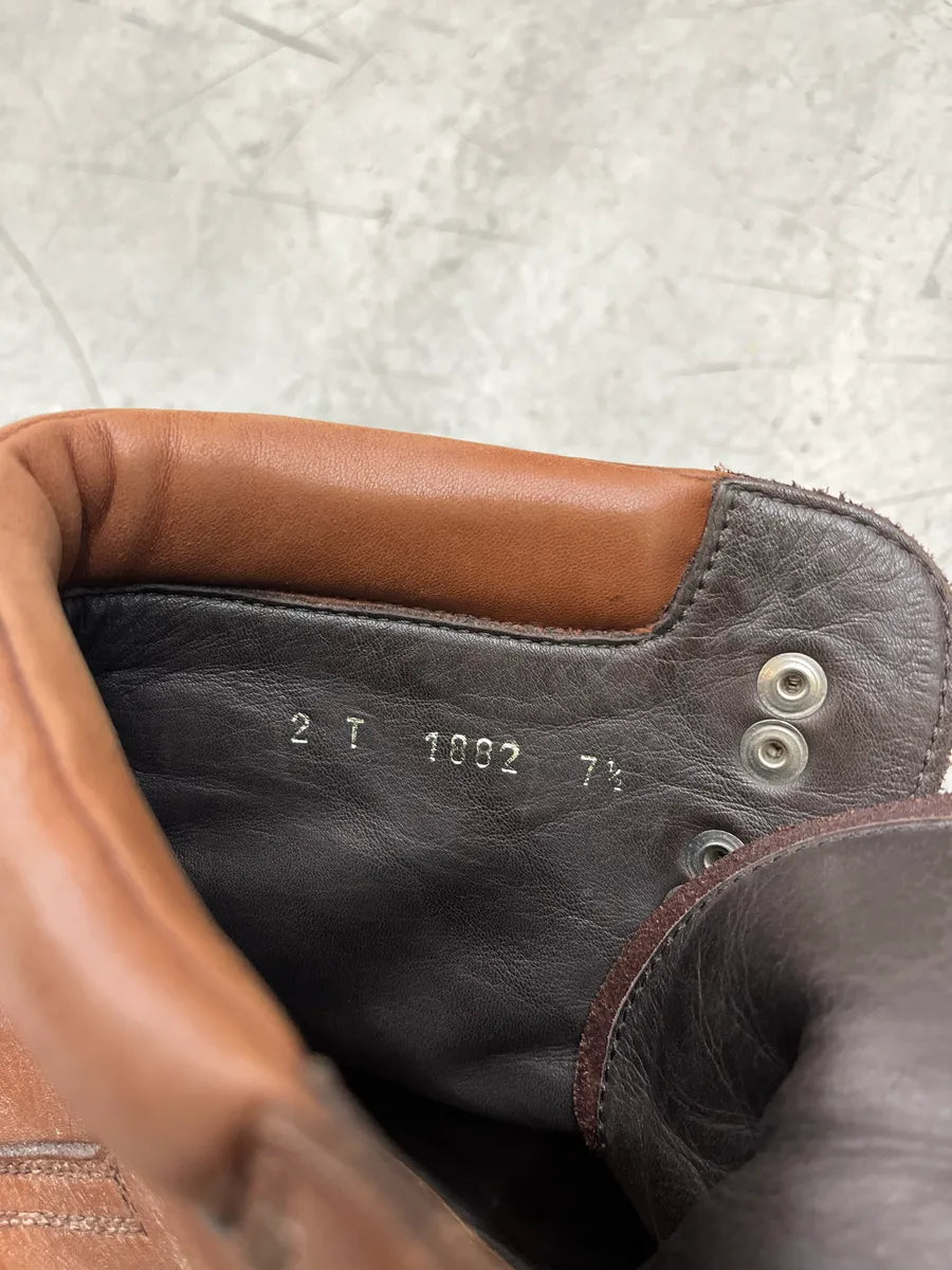 2000s Prada Hiking Lace-Up Brown Leather Boots MGpQJrEl 8