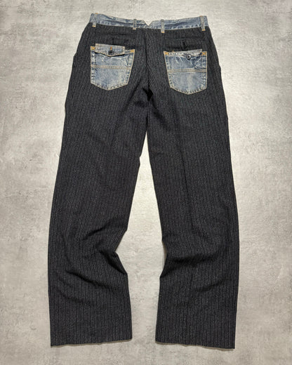 2000s Dolce & Gabbana Wool & Denim Hybrid Tailored Pants  (M/L) - 1