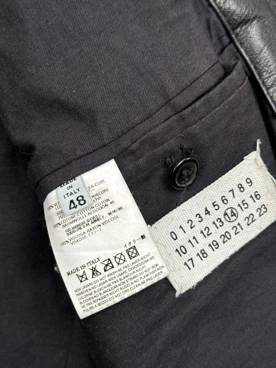 SS2005 Maison Martin Margiela Black Five Zip Biker Leather Jacket MKqkPYAR 11