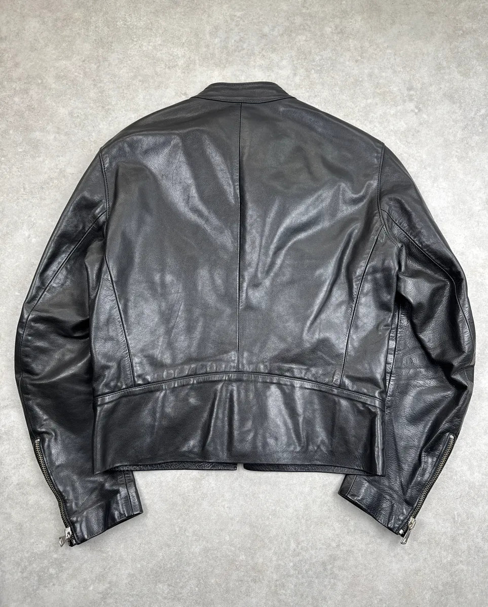 SS2005 Maison Martin Margiela Black Five Zip Biker Leather Jacket MKqkPYAR 5