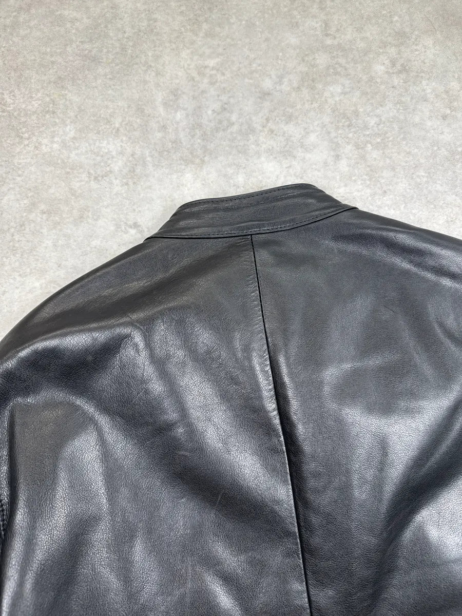 SS2005 Maison Martin Margiela Black Five Zip Biker Leather Jacket MKqkPYAR 9