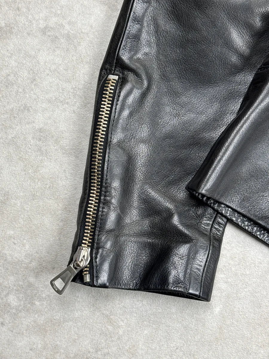 SS2005 Maison Martin Margiela Black Five Zip Biker Leather Jacket MKqkPYAR 10