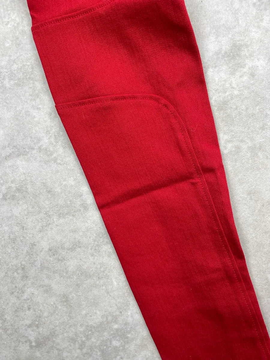 AW2010 Balmain Red Denim Gold Geometric Biker Jeans MRhNexKz 9