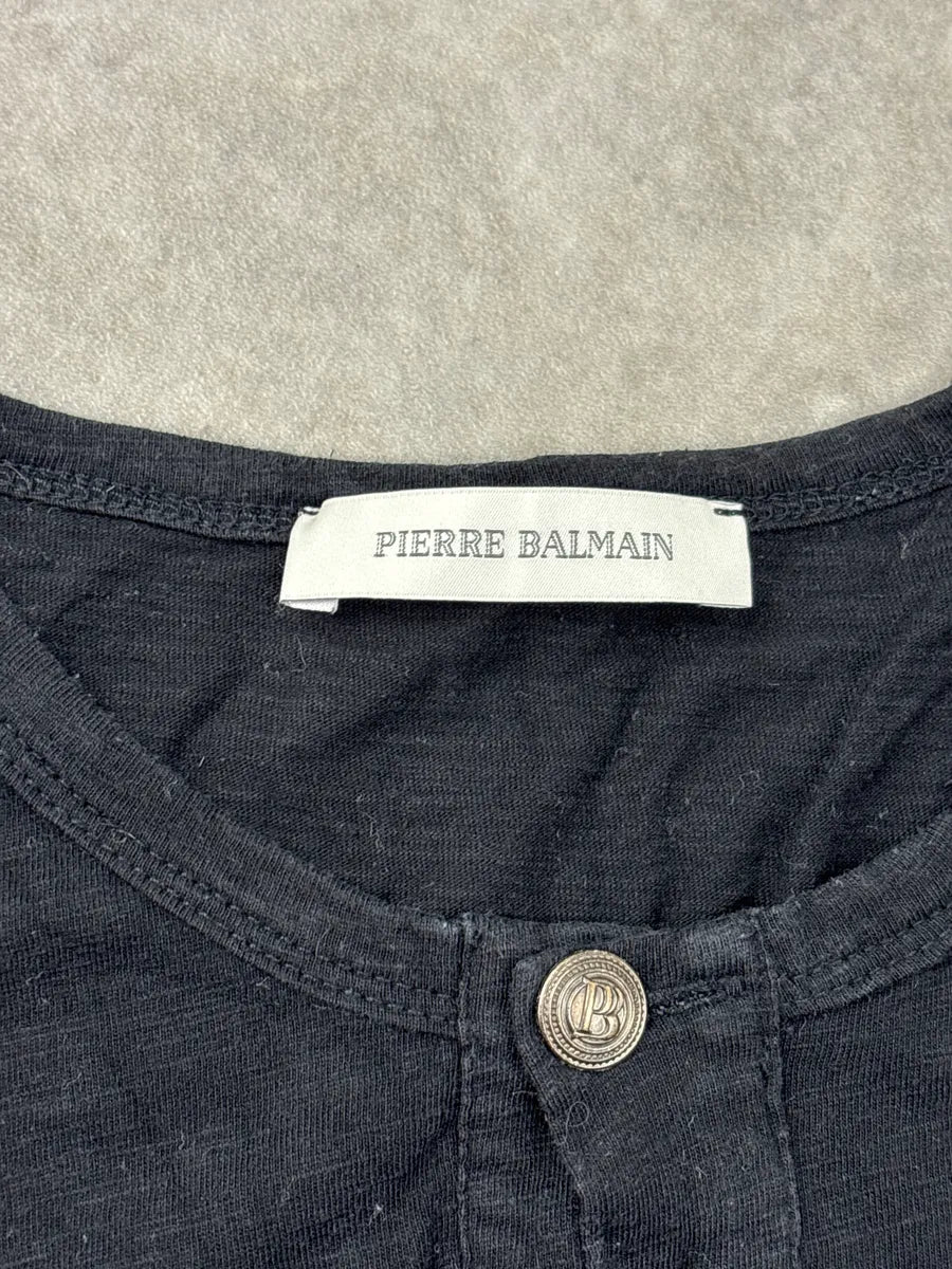 2010s Pierre Balmain Black Rock Patches Henley Longsleeve  MSniXQJy 8