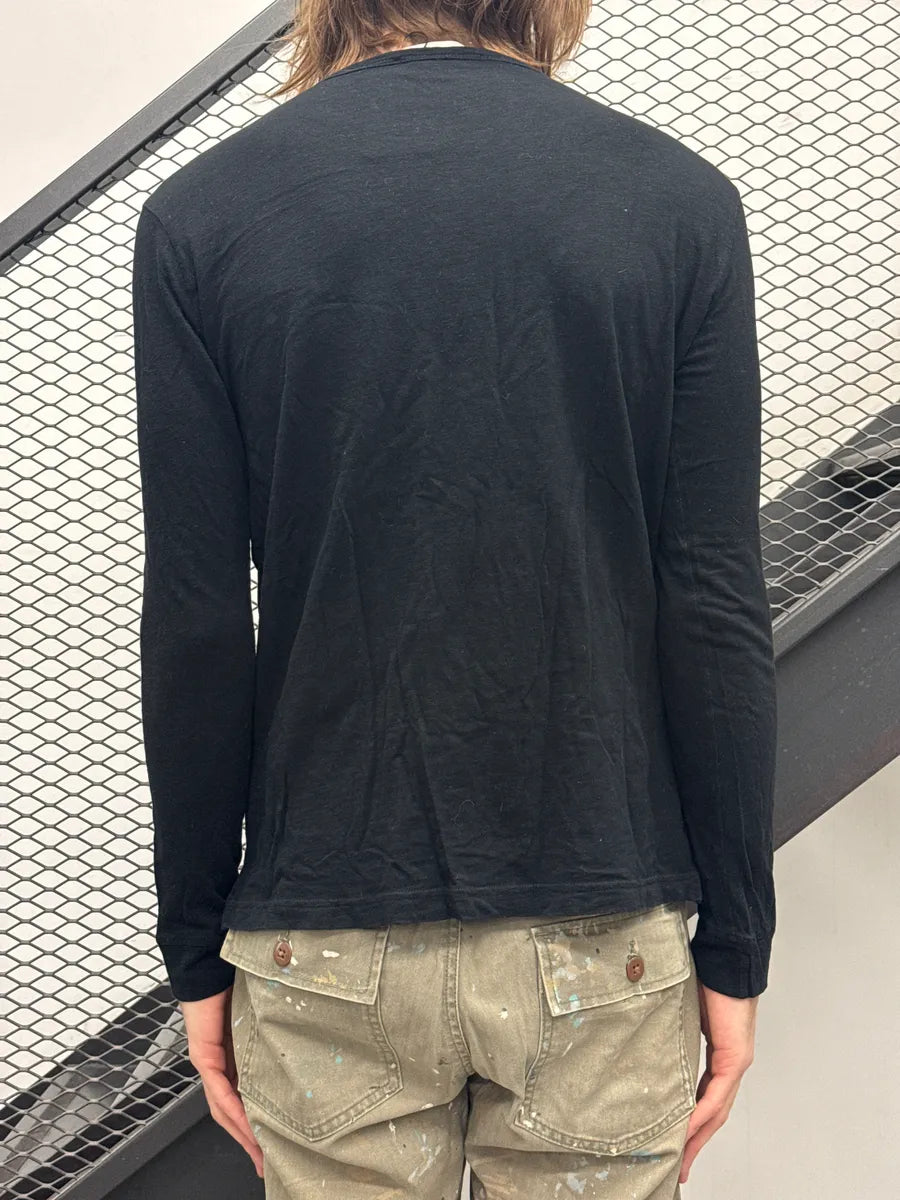 2010s Pierre Balmain Black Rock Patches Henley Longsleeve  MSniXQJy 2