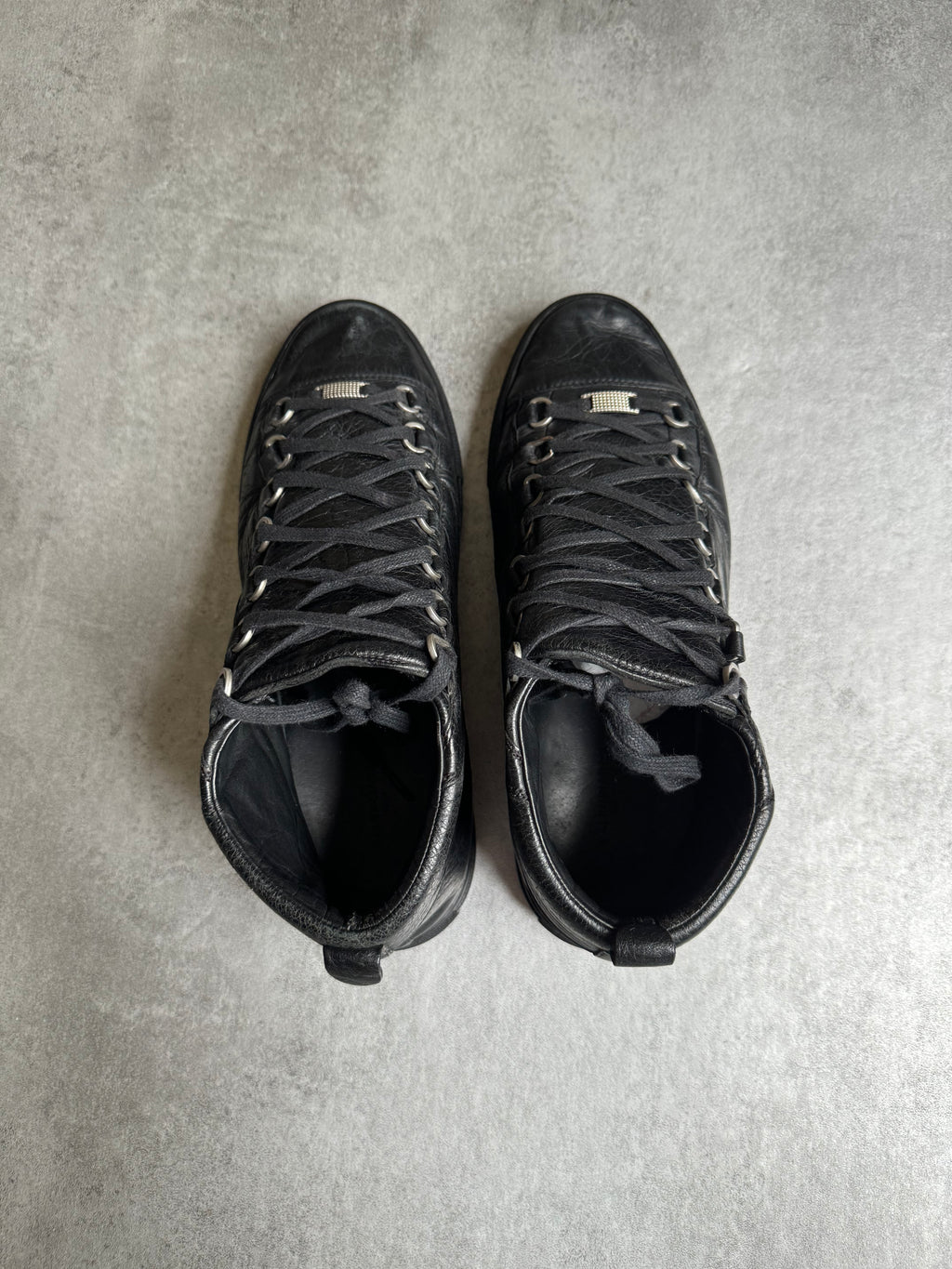 Balenciaga Arena High Black Leather Shoes (43) - 8