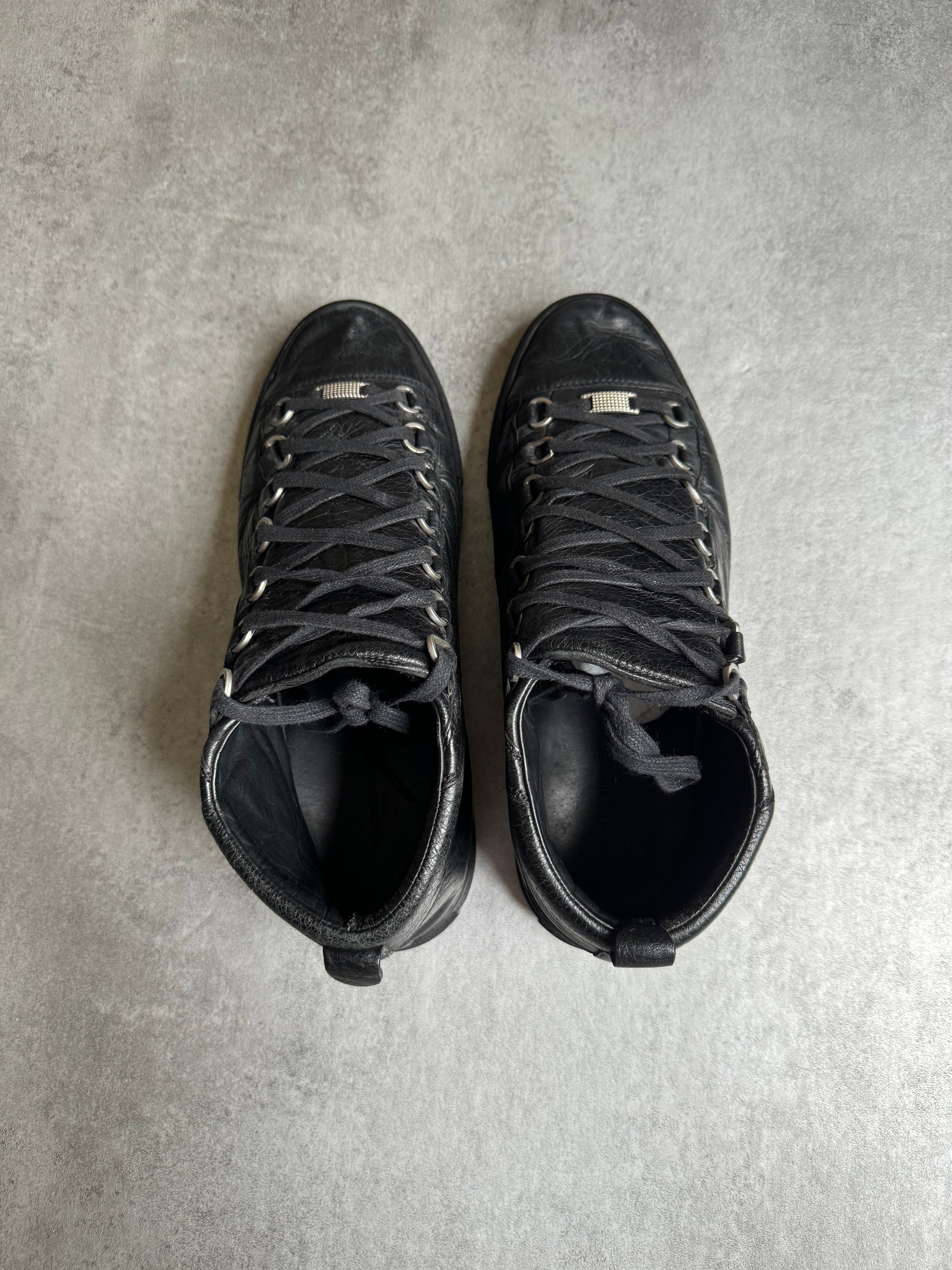 Balenciaga Arena High Black Leather Shoes (43) - 8