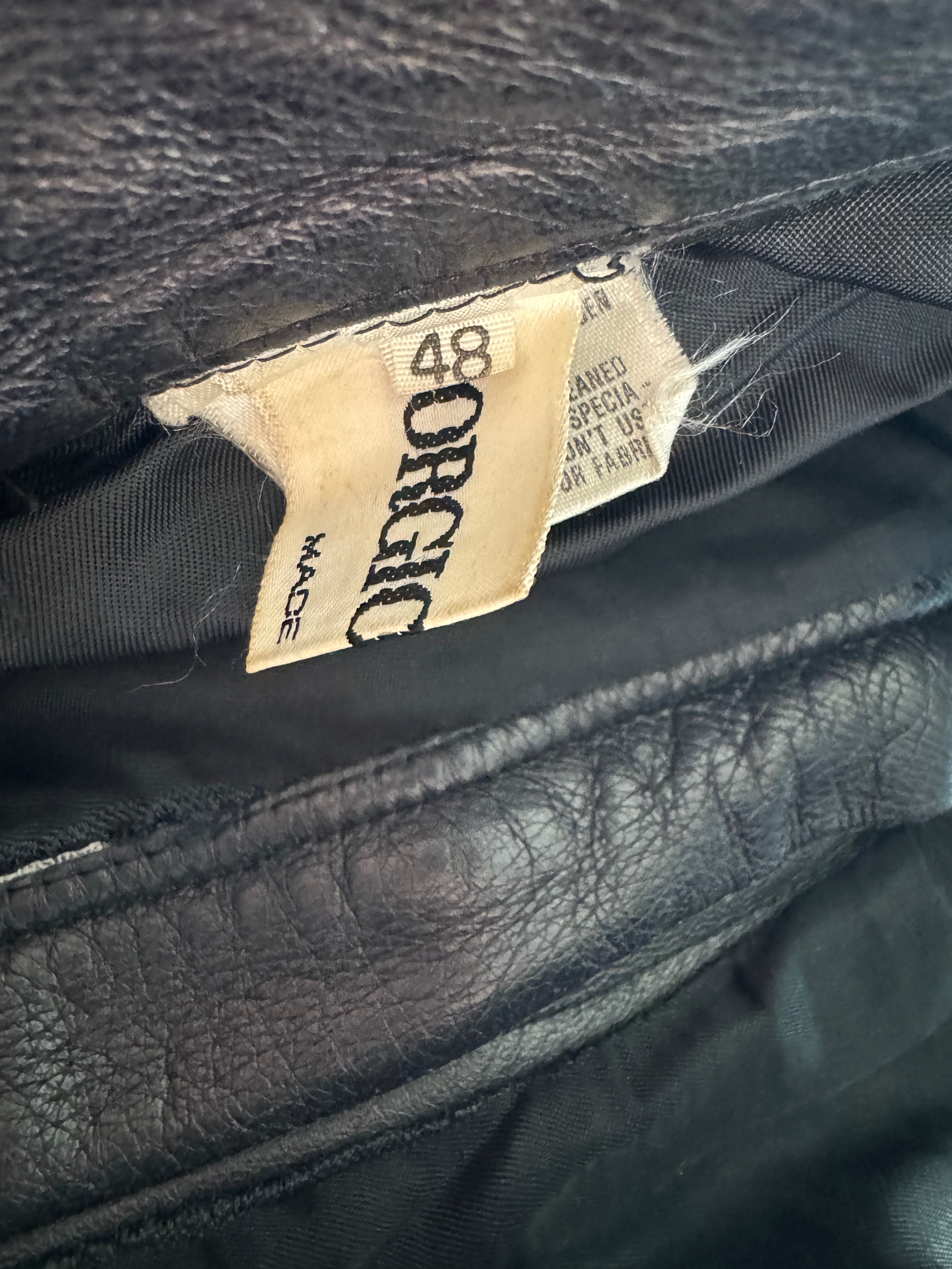 1980s Giorgio Armani Black Leather Robust Pants (S) - 8