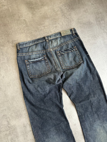 2008 Calvin Klein Blue Faded Straight Relaxed Jeans (L) - 4