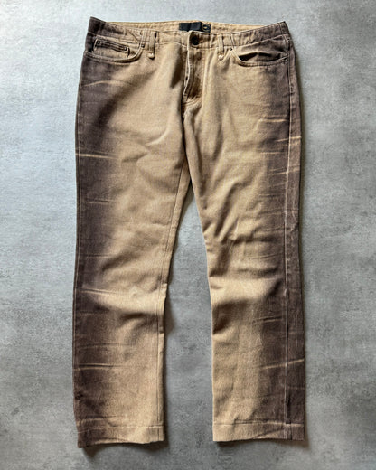 2000s Cavalli Sand Neutral Tern Effect Pants (L) - 1