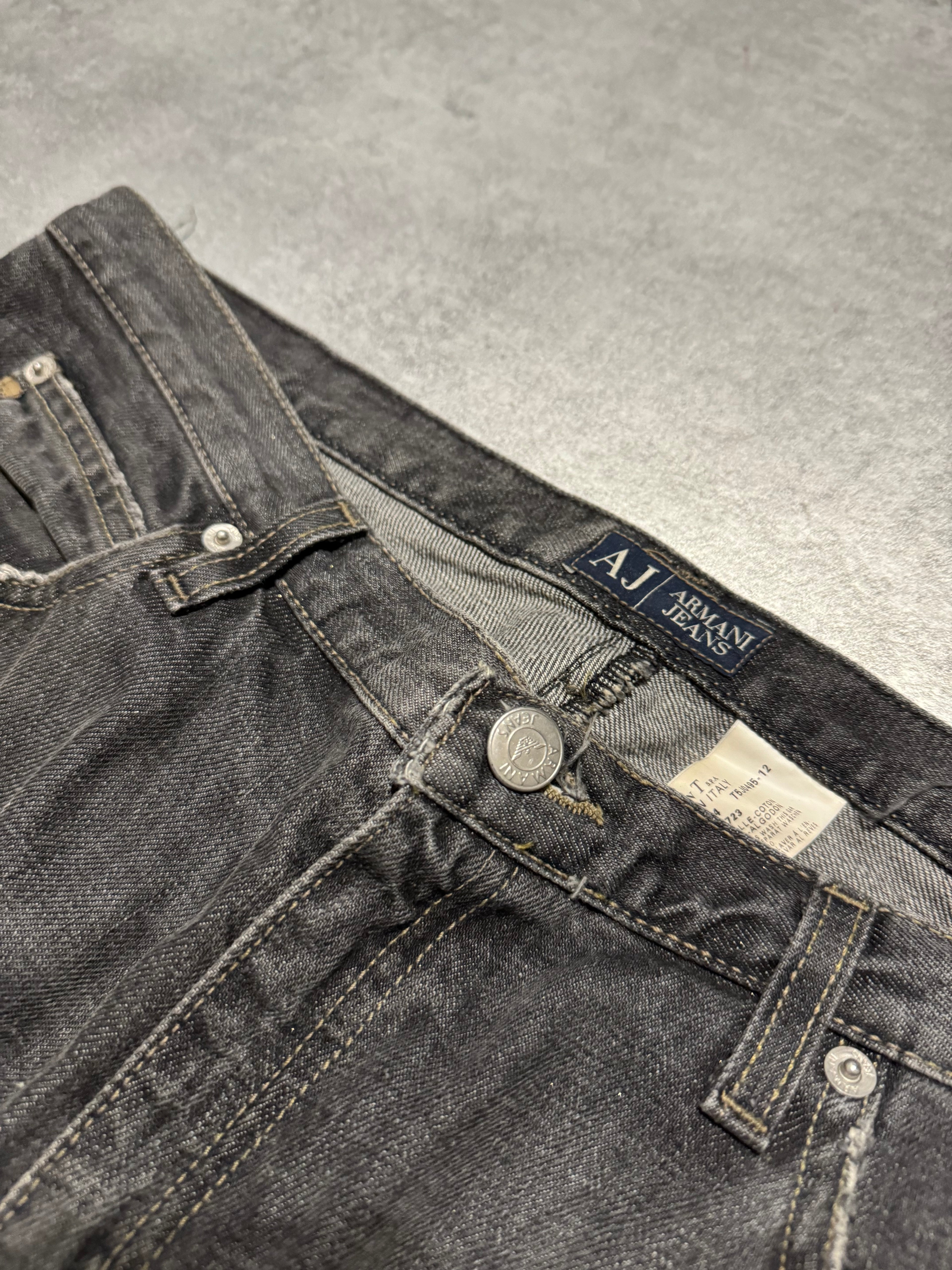 2000s Armani Grey Large Cozy Denim Jeans (L) - 7