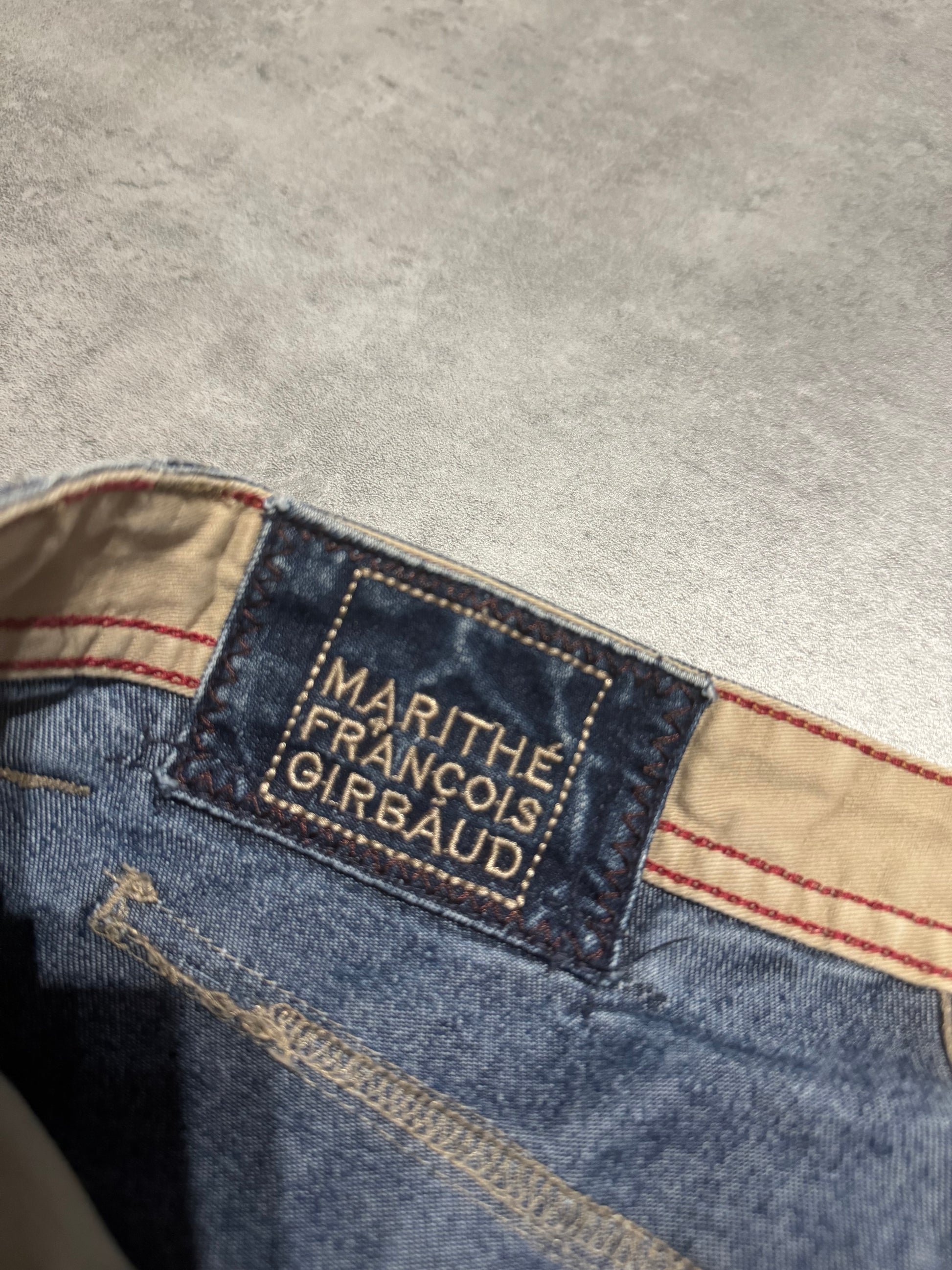 2000s Marithé + François Girbaud Blue British Detailed Denim Cozy Pants (XL) - 5