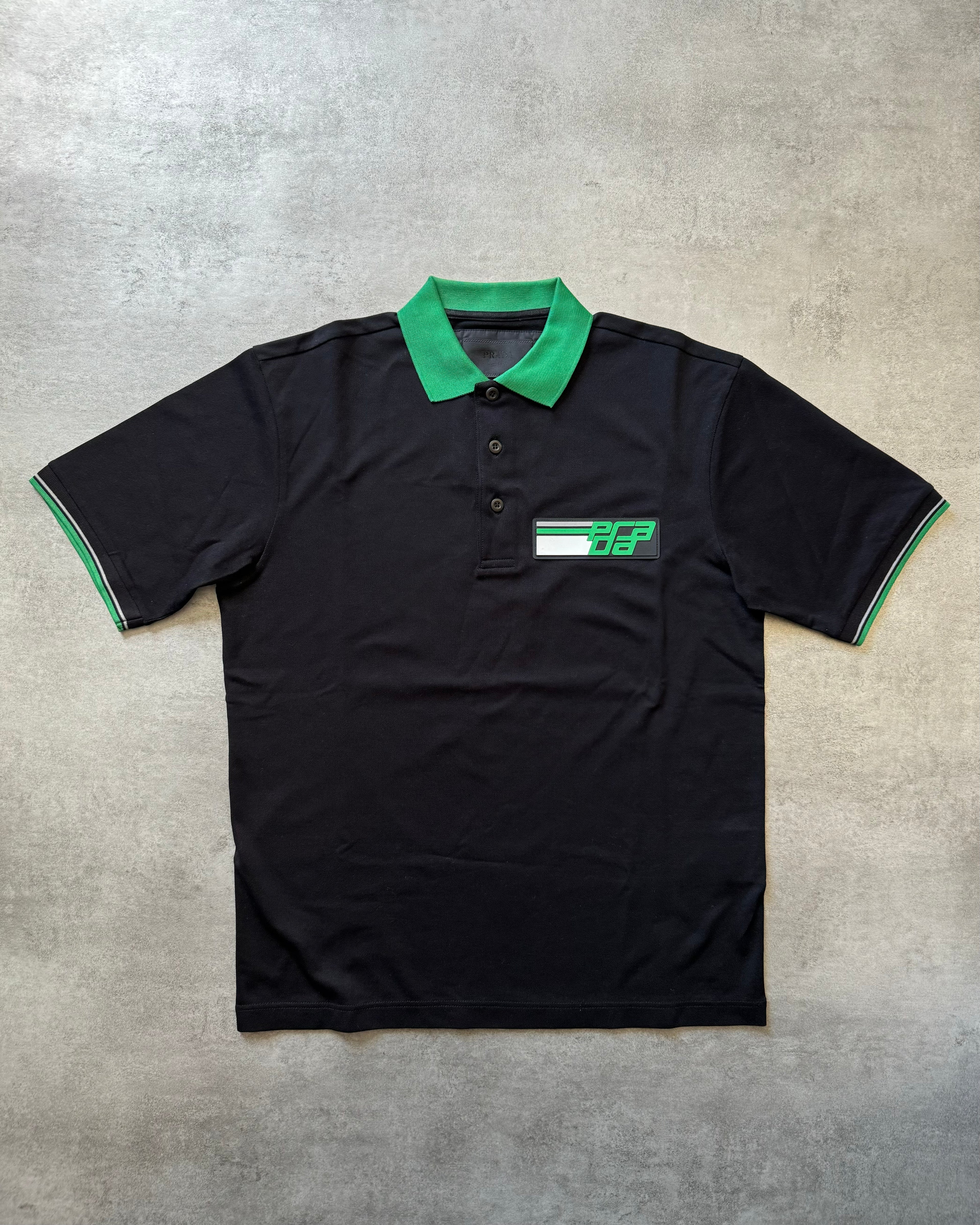 トップス 00s PRADA SPORT polo shirts black green トップス 00s PRADA SPORT polo shirts black green Prada Metal Logo