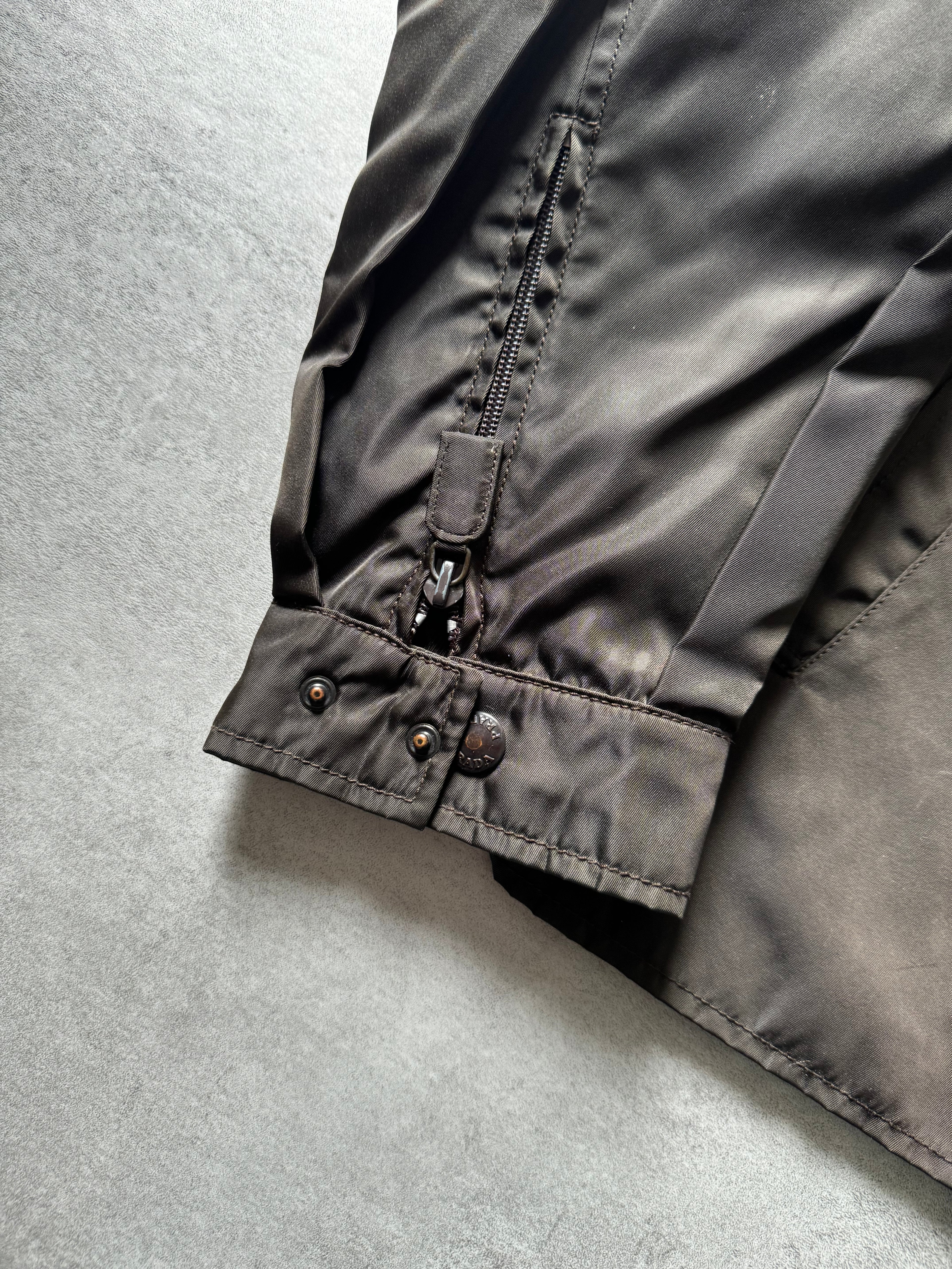 FW1994 Prada Nylon Olive Light Coach Jacket (XL) - 10