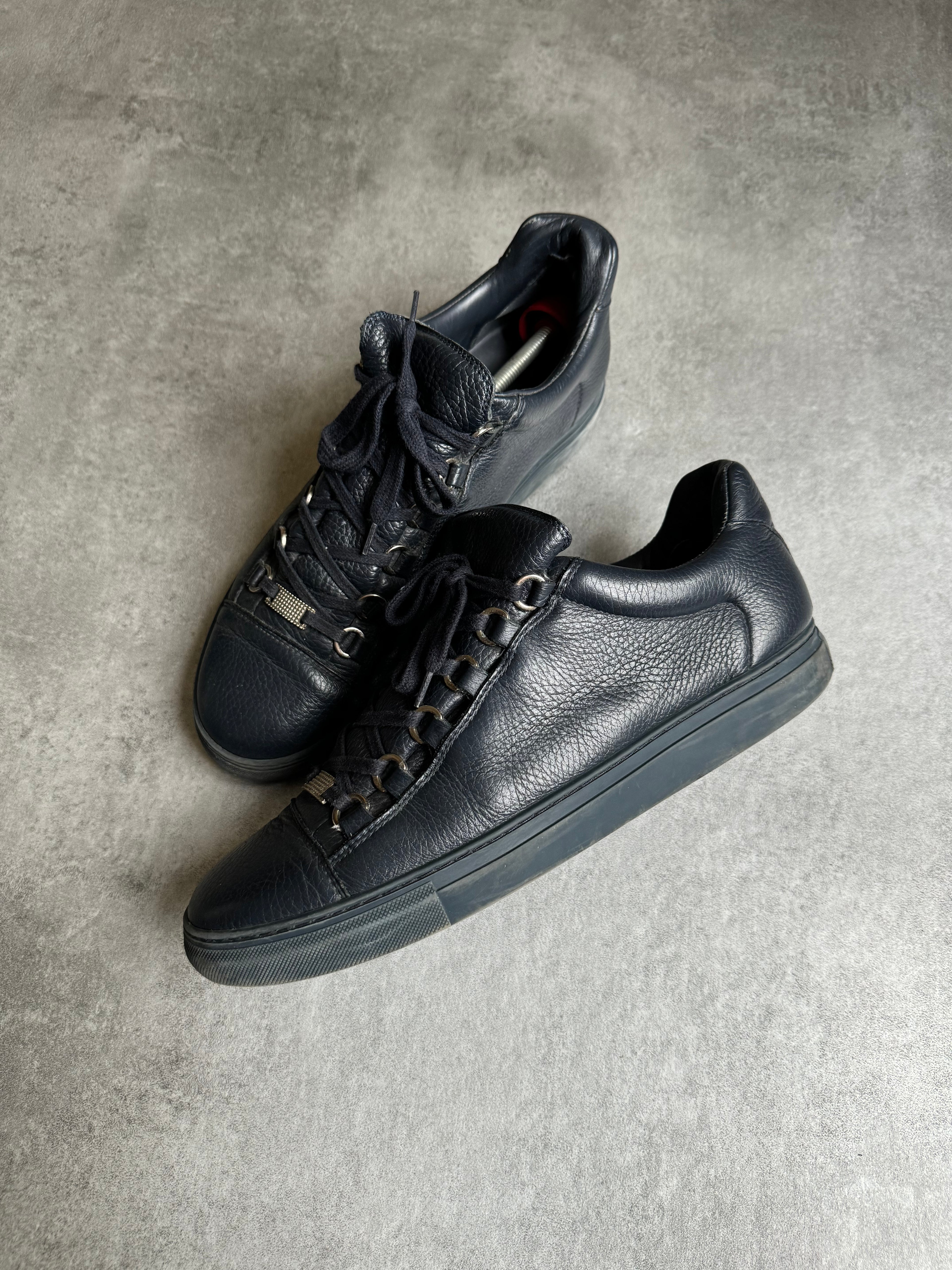 Balenciaga Arena Low Navy Leather Shoes (43) - 5