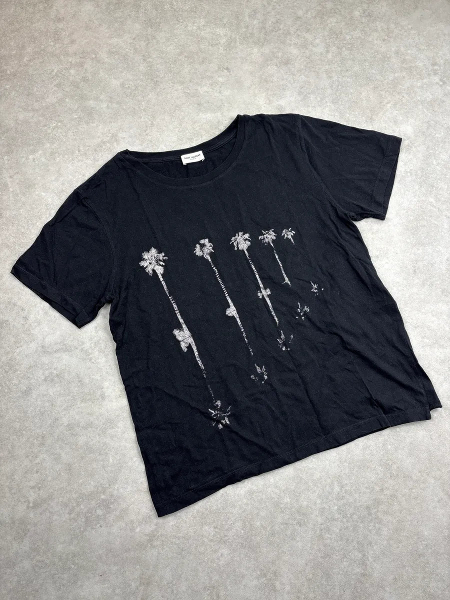 SS2020 Saint Laurent Black Palm Tree T-Shirt MxWSNuej 3