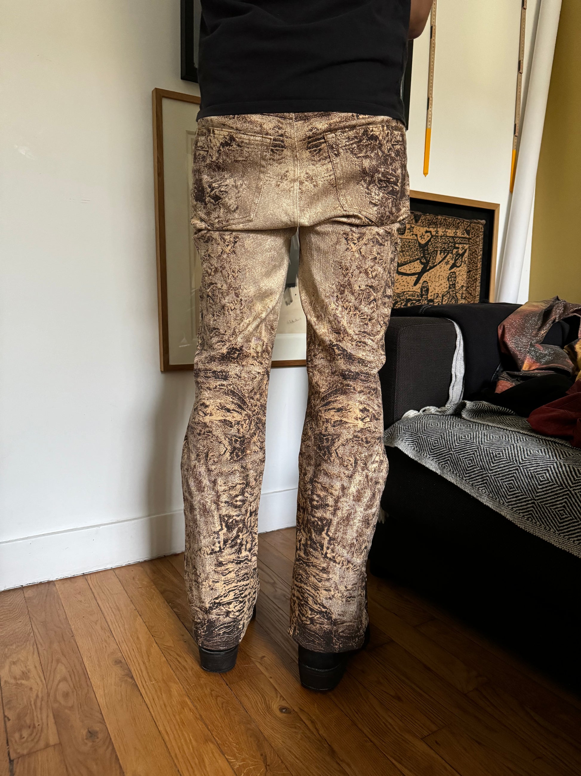 AW2000 Roberto Cavalli Sand Erosion Pants  (S) - 3